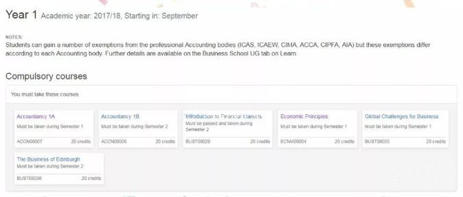 爱丁堡大学Accounting and Finance举例
